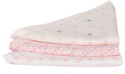 

Babysafe Cotton 140 GSM Bath Towel(Pack of 3, White), Candy;petalpink