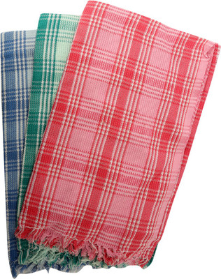

Gumber Cotton 150 GSM Bath Towel Set(Pack of 3, Multicolor), Blue;green;pink
