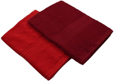 

Snuggle Cotton 500 GSM Bath Towel Set(Pack of 2, Red, Maroon), Maroon;red