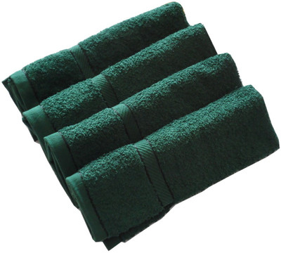 

Snuggle Cotton GSM Hand Towel(Pack of 4, Green), Dark green