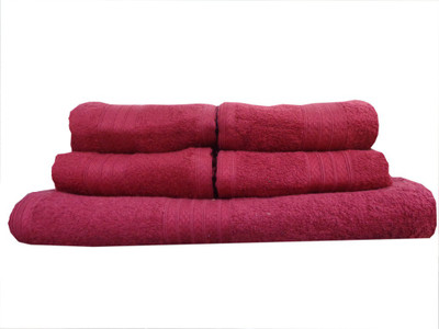 

India Furnish Cotton 450 GSM Hand Towel(Pack of 5, Red), Maroon