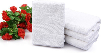 

Tangerine Cotton 450 GSM Face Towel(Pack of 4, White)