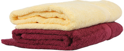 

Trident Cotton GSM Bath Towel Set(Pack of 2, Yellow, Red), Red;yellow
