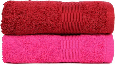 

Casa Copenhagen Cotton 450 GSM Bath Towel(Pack of 2, Multicolor), Pink;red