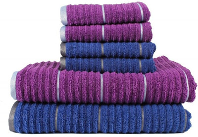 

Casa Copenhagen GSM Bath, Hand Towel Set(Pack of 6, Purple, Blue), Blue;purple