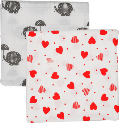 

Brother Baby Cotton, Woven 140 GSM Bath Towel(Pack of 2, White), Grey;red