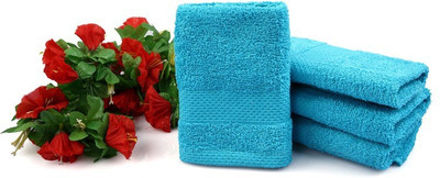 

Tangerine Cotton 450 GSM Face Towel(Pack of 4, Blue)