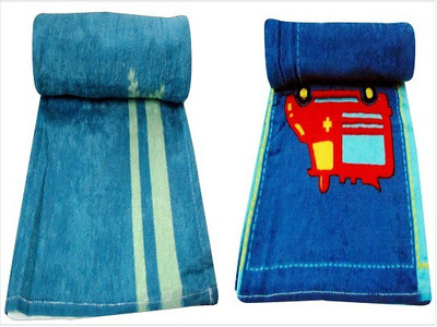 

Bombay Dyeing Cotton 400 GSM Bath Towel Set(Pack of 2, Grey, Blue)