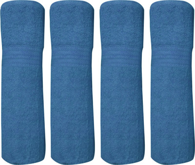 

Bombay Dyeing Cotton 500 GSM Bath Towel Set(Pack of 4, Blue), Navy blue