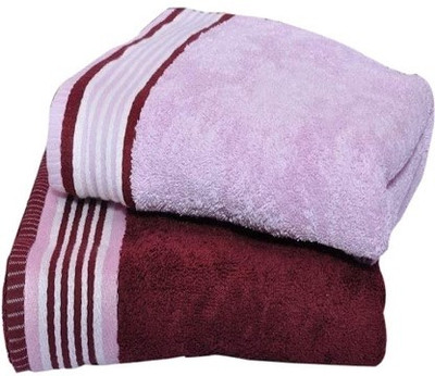 

Trident Cotton GSM Bath Towel Set(Pack of 2, Maroon, Pink)