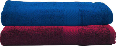 

Trident Cotton 400 GSM Bath Towel Set(Pack of 2, Purple, Light Blue), Light blue;purple