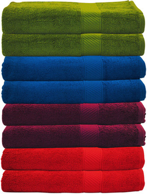 

Trident Cotton 400 GSM Bath Towel Set(Pack of 8, Multicolor)