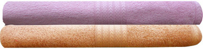 

India Furnish Cotton 450 GSM Bath Towel Set(Pack of 2, Pink, Peach), Baby pink;peach