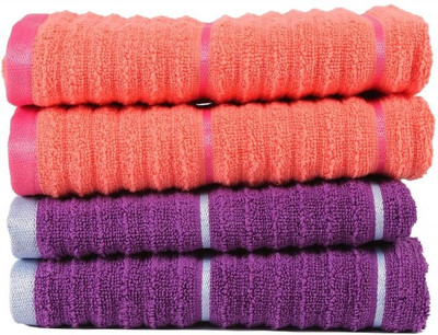

Casa Copenhagen GSM Hand Towel(Pack of 4, Orange, Purple)