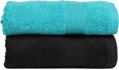 

Casa Copenhagen Cotton 450 GSM Bath Towel(Pack of 2, Multicolor), Black;blue