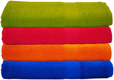 

Trident Cotton 400 GSM Bath Towel Set(Pack of 4, Multicolor)