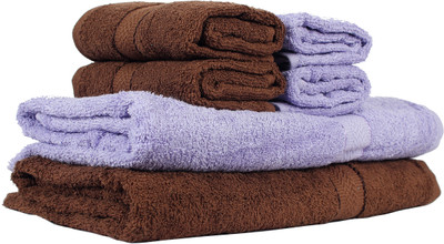 

Trident Cotton GSM Bath Towel Set(Pack of 6, Brown, Lavender)