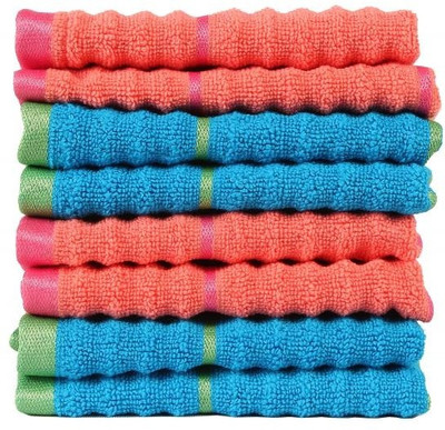 

Casa Copenhagen GSM Face Towel(Pack of 8, Orange, Blue), Blue;orange