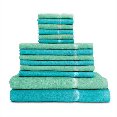 

Swiss Republic Cotton Bath, Hand & Face Towel Set(Pack of 14, Light Blue, Light Green)