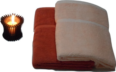 

Snuggle Cotton GSM Bath Towel Set(Pack of 2), Orange;peach