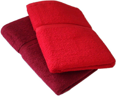 

Snuggle Cotton GSM Bath Towel(Pack of 2, Red, Maroon), Maroon;red