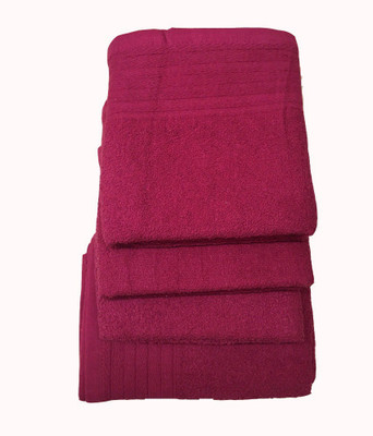 

JTF Cotton 340 GSM Hand, Face Towel Set(Pack of 4, Red)
