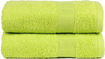 Casa Copenhagen Cotton 450 GSM Bath Towel(Pack of 2, Multicolor), Green