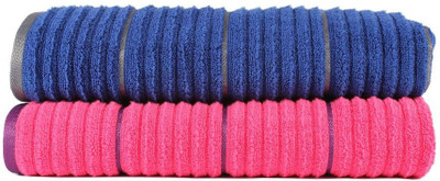 

Casa Copenhagen GSM Bath Towel Set(Pack of 2, Pink, Blue), Blue;pink