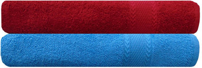 

Akin Cotton 450 GSM Bath Towel(Pack of 2, Red, Blue), Blue;red