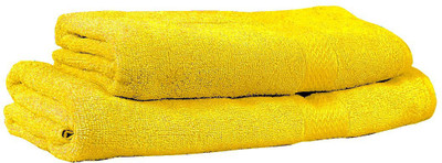 Trident Cotton 400 GSM Bath Towel Set(Pack of 2, Yellow)