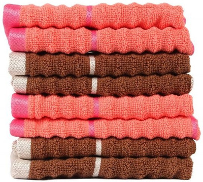

Casa Copenhagen GSM Face Towel(Pack of 8, Brown, Orange)