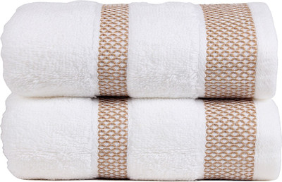 

Casa Copenhagen Cotton 575 GSM Hand Towel(Pack of 2, Multicolor), Brown;white