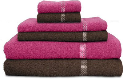 

Swiss Republic Cotton Bath, Hand & Face Towel Set(Pack of 6, Brown, Pink), Dark brown;dark pink