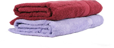 

Trident Cotton GSM Bath Towel Set(Pack of 2, Red, Purple), Purple;red