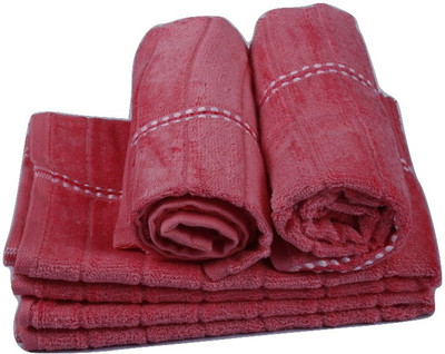 

NKP Cotton 400 GSM Hand Towel Set(Pack of 4, Peach), Rose