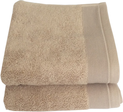 

Lushomes Cotton Terry 401 GSM Hand Towel Set(Pack of 2, Brown), Light brown