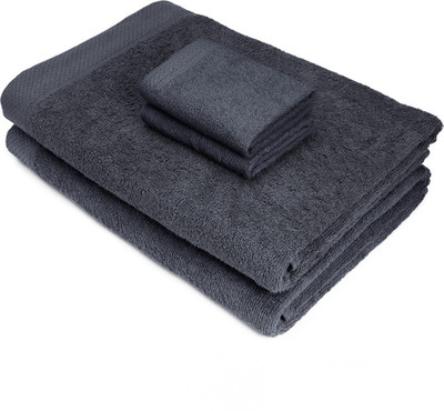 

Swiss Republic Cotton 440 GSM Bath, Face Towel Set(Pack of 4, Grey, Grey), Dark grey
