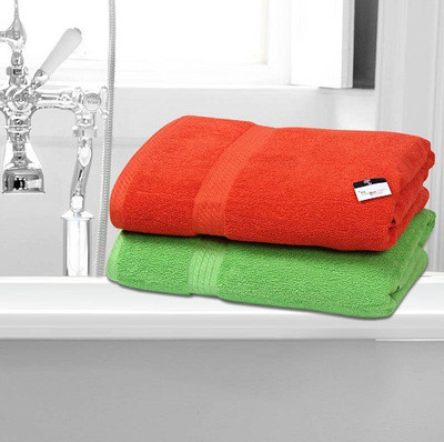 

The Intellect Bazaar Cotton 450 GSM Bath Towel(Pack of 2, Red, Green), Green;red