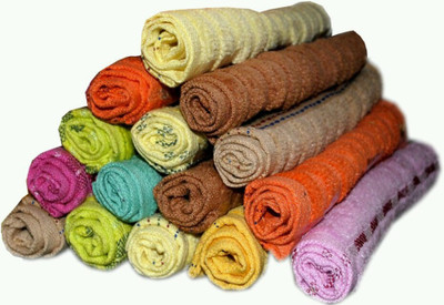 

Feathers Cotton 400 GSM Hand Towel Set(Pack of 15, Multicolor)