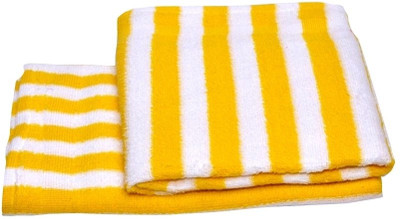 1% OFF on Skumars Love Touch Cotton Set of Towels(Pack of 2, White, Yellow)