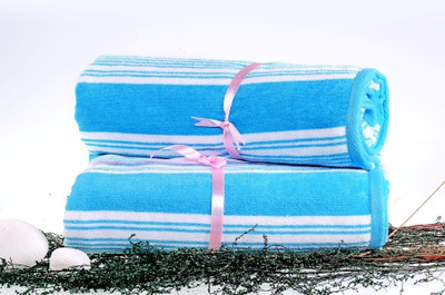 76% OFF on Eurospa Cotton Set of Towels(Pack of 2, Blue)