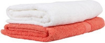 

Shopping Store Cotton 450 GSM Bath Towel(Pack of 2, White, Red), Red;white