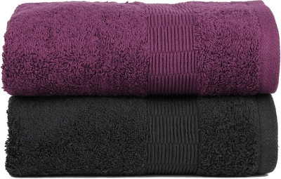 

Casa Copenhagen Cotton 450 GSM Bath Towel(Pack of 2, Multicolor), Black;purple