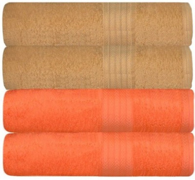 

Ruchi World Cotton 400 GSM Bath Towel Set(Pack of 4, Beige, Orange), Multicolor