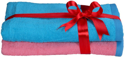 

S9 Home By Seasons Cotton 500 GSM Bath Towel(Pack of 2, Pink, Blue), Blue;pink