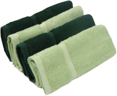 

Snuggle Cotton 500 GSM Hand Towel Set(Pack of 4, Light Green, Dark Green), Dark green;light green