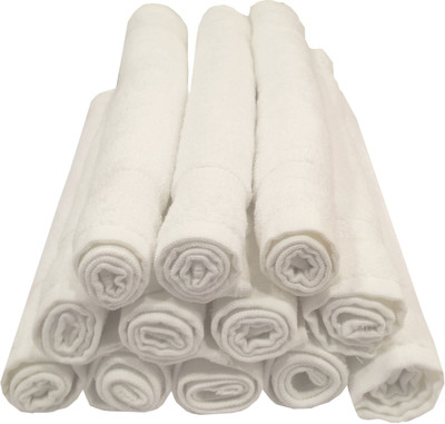 

Welhouse India Cotton 250 GSM Face Towel(Pack of 12, White)