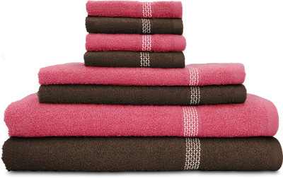 

Swiss Republic Cotton Bath, Hand & Face Towel Set(Pack of 8, Brown, Pink), Dark brown;dark pink
