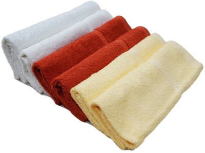 

Snuggle Cotton Terry 400 GSM Hand Towel Set(Pack of 6, White, Orange, Yellow), Orange;white;yellow