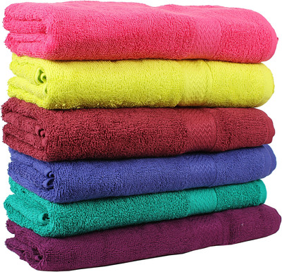 

Trident Cotton GSM Bath Towel Set(Pack of 6, Multicolor)